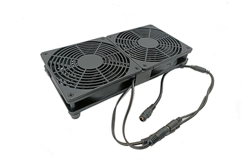 Adjustable speed dual fan cooler 12cm