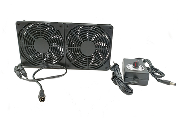 Adjustable speed dual fan cooler 12cm
