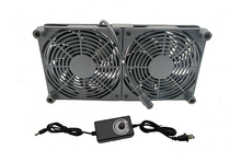 Adjustable speed dual fan cooler 12cm